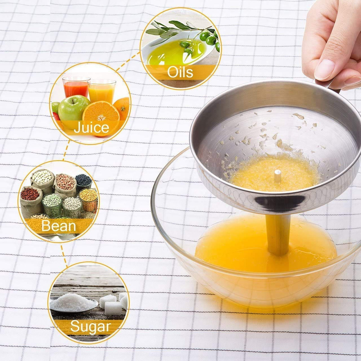 Metal Stainless Steel Funnel, Large Medium Small Funnel Set of 3, Food Grade Mini Kitchen Funnels for Transferring Essential Oils, Liquid, Fluid, Small Funnels for Filling Bottles Flask Cooking