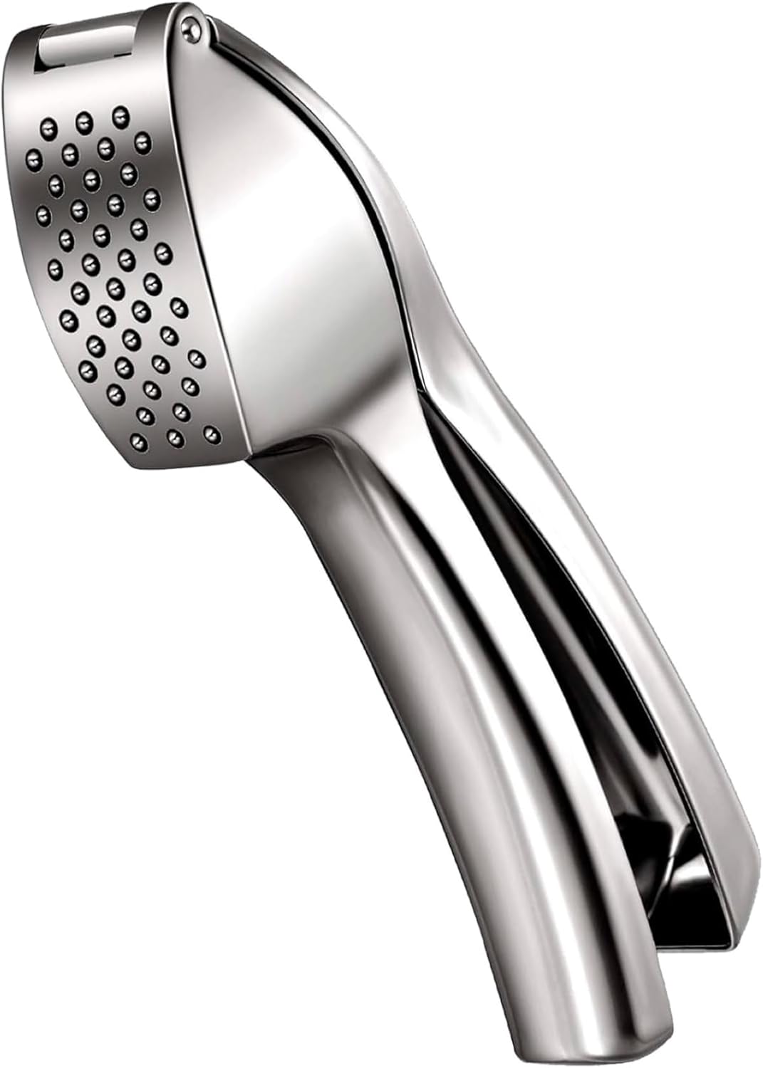 Heavy Duty Garlic Press, Zinc Alloy Garlic Crusher & Mincer, Easy Squeeze Garlic Press Tool with Ergonomic Handle, Garlic Mincer with Peeler Tube & Cleaning Brush for Kitchen Cooking