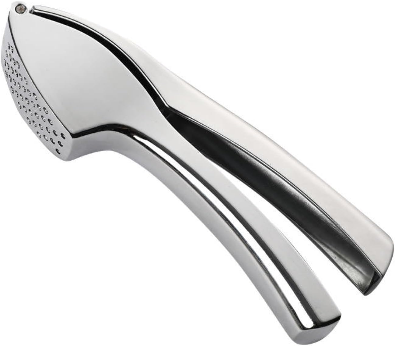 Heavy Duty Garlic Press, Zinc Alloy Garlic Crusher & Mincer, Easy Squeeze Garlic Press Tool with Ergonomic Handle, Garlic Mincer with Peeler Tube & Cleaning Brush for Kitchen Cooking
