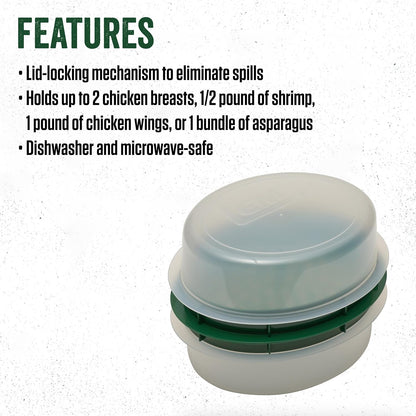 Products Batter Bowl with Lid, Plastic, Translucent and Green