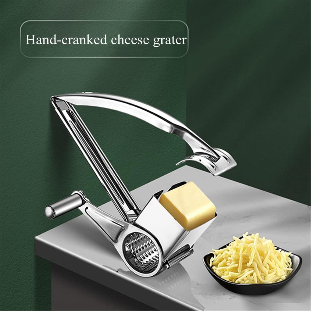 Manual Rotary Cheese Grater, 304 Stainless Steel Hand-Crank