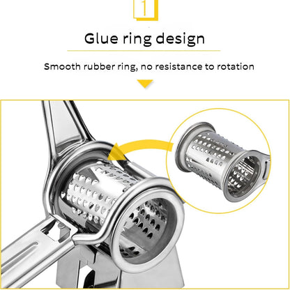 Manual Rotary Cheese Grater, 304 Stainless Steel Hand-Crank