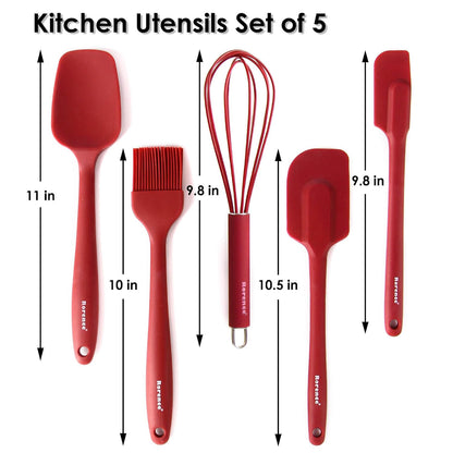 Stainless Steel Mixing Bowls: Metal Mixing Bowl Set with Lids and Handles Non-slip Silicone Bottom Nesting Bowls for Kitchen Set of 3 - Red