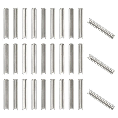 Slotted Spring Pin, 50 Pcs 1/8" x 3/4" (3.2mm x 20mm) 304 Stainless Steel Split Roll Pins Spring Dowel for Home Improvement Automotive Machine Repair, Silver - Colors B