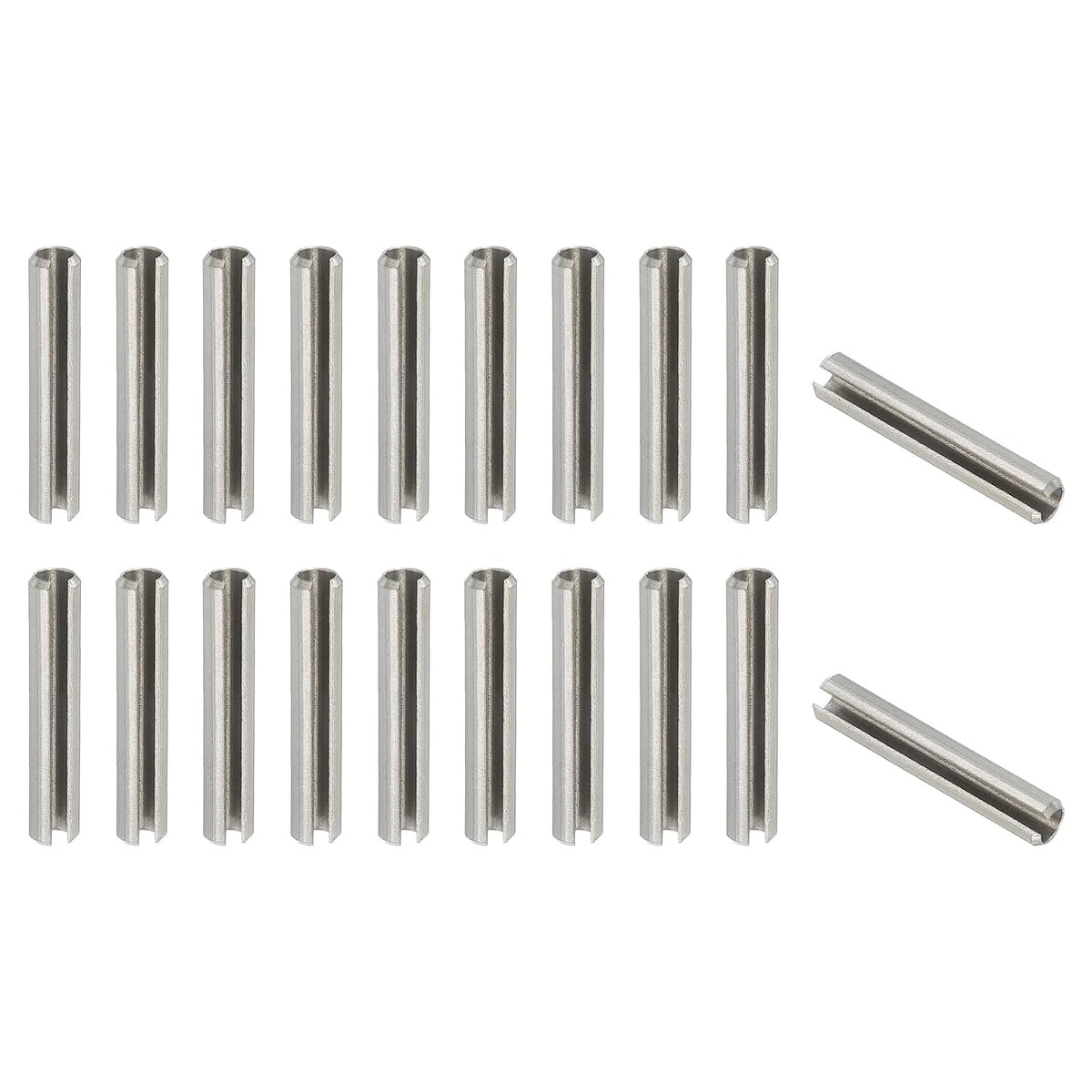 Slotted Spring Pin, 50 Pcs 1/8" x 3/4" (3.2mm x 20mm) 304 Stainless Steel Split Roll Pins Spring Dowel for Home Improvement Automotive Machine Repair, Silver - Colors B