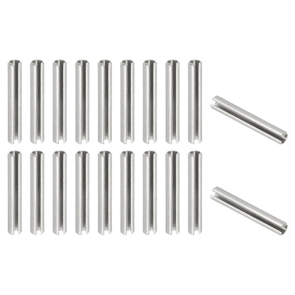 Slotted Spring Pin, 50 Pcs 1/8" x 3/4" (3.2mm x 20mm) 304 Stainless Steel Split Roll Pins Spring Dowel for Home Improvement Automotive Machine Repair, Silver - Colors B