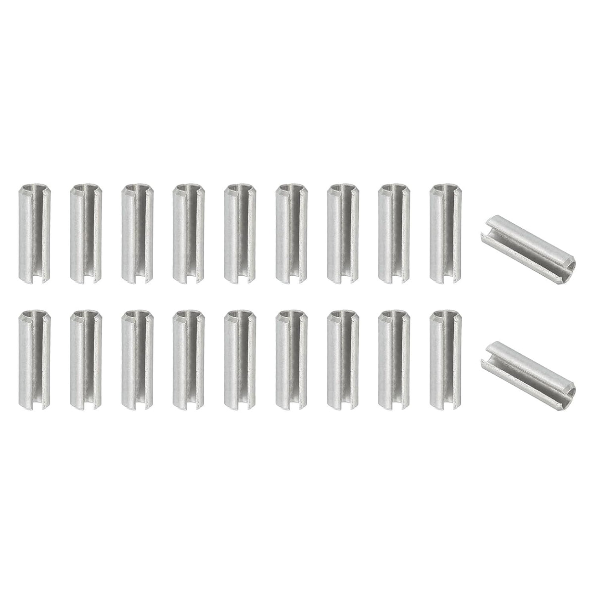 Slotted Spring Pin, 50 Pcs 1/8" x 3/4" (3.2mm x 20mm) 304 Stainless Steel Split Roll Pins Spring Dowel for Home Improvement Automotive Machine Repair, Silver - Colors B