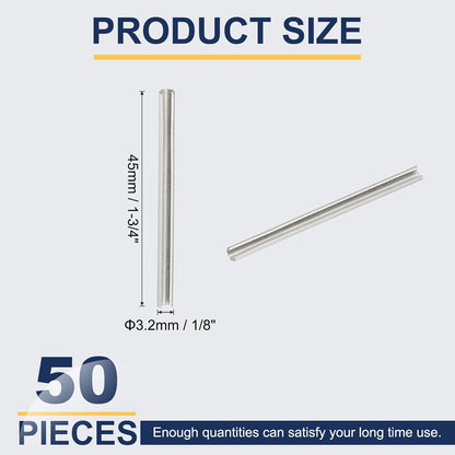 Slotted Spring Pin, 50 Pcs 1/8" x 3/4" (3.2mm x 20mm) 304 Stainless Steel Split Roll Pins Spring Dowel for Home Improvement Automotive Machine Repair, Silver - Colors B