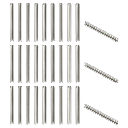 Slotted Spring Pin, 50 Pcs 1/8" x 3/4" (3.2mm x 20mm) 304 Stainless Steel Split Roll Pins Spring Dowel for Home Improvement Automotive Machine Repair, Silver - Colors B