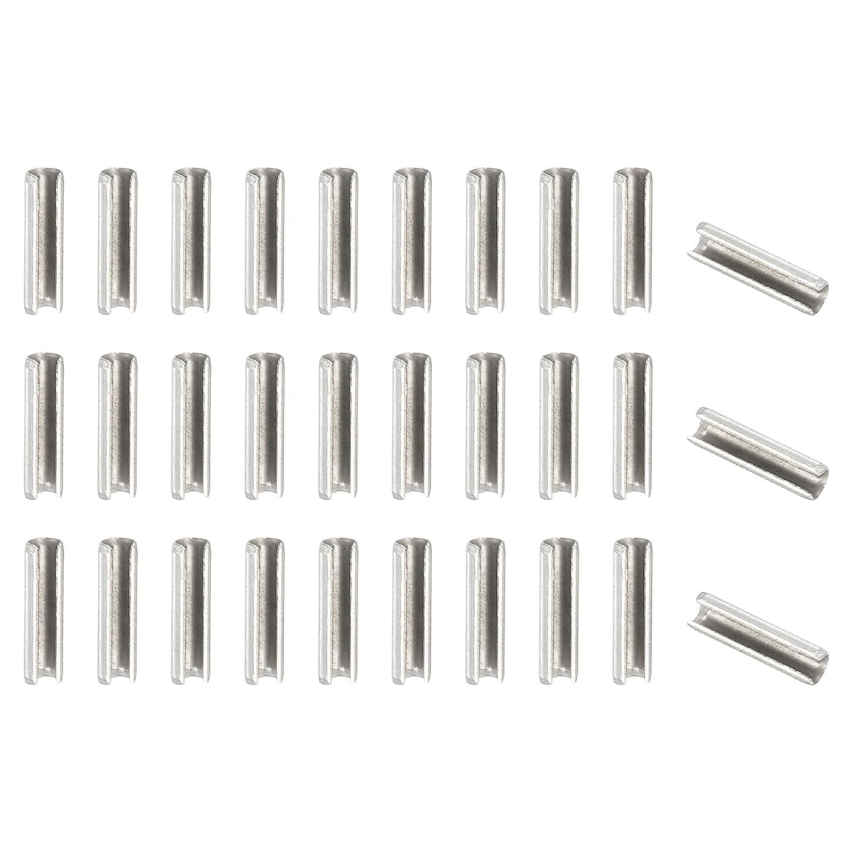 Slotted Spring Pin, 50 Pcs 1/8" x 3/4" (3.2mm x 20mm) 304 Stainless Steel Split Roll Pins Spring Dowel for Home Improvement Automotive Machine Repair, Silver - Colors B