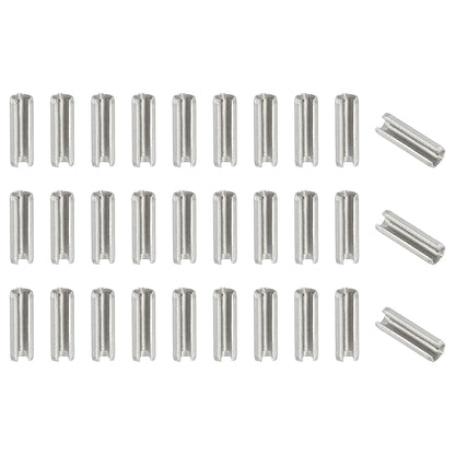 Slotted Spring Pin, 50 Pcs 1/8" x 3/4" (3.2mm x 20mm) 304 Stainless Steel Split Roll Pins Spring Dowel for Home Improvement Automotive Machine Repair, Silver - Colors B