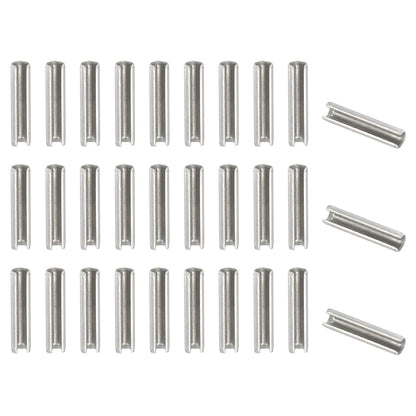 Slotted Spring Pin, 50 Pcs 1/8" x 3/4" (3.2mm x 20mm) 304 Stainless Steel Split Roll Pins Spring Dowel for Home Improvement Automotive Machine Repair, Silver - Colors B