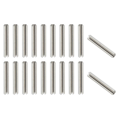 Slotted Spring Pin, 50 Pcs 1/8" x 3/4" (3.2mm x 20mm) 304 Stainless Steel Split Roll Pins Spring Dowel for Home Improvement Automotive Machine Repair, Silver - Colors B