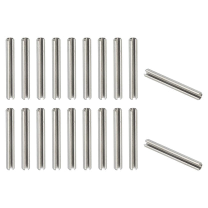 Slotted Spring Pin, 50 Pcs 1/8" x 3/4" (3.2mm x 20mm) 304 Stainless Steel Split Roll Pins Spring Dowel for Home Improvement Automotive Machine Repair, Silver - Colors B