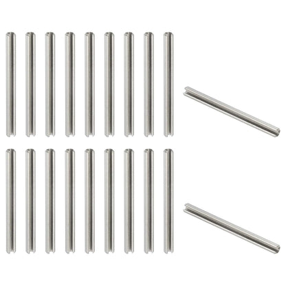 Slotted Spring Pin, 50 Pcs 1/8" x 3/4" (3.2mm x 20mm) 304 Stainless Steel Split Roll Pins Spring Dowel for Home Improvement Automotive Machine Repair, Silver - Colors B