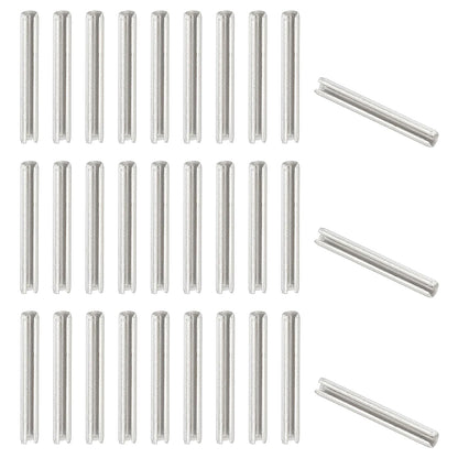 Slotted Spring Pin, 50 Pcs 1/8" x 3/4" (3.2mm x 20mm) 304 Stainless Steel Split Roll Pins Spring Dowel for Home Improvement Automotive Machine Repair, Silver - Colors B