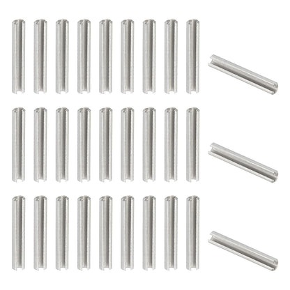 Slotted Spring Pin, 50 Pcs 1/8" x 3/4" (3.2mm x 20mm) 304 Stainless Steel Split Roll Pins Spring Dowel for Home Improvement Automotive Machine Repair, Silver - Colors B