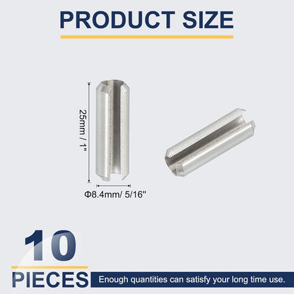 Slotted Spring Pin, 50 Pcs 1/8" x 3/4" (3.2mm x 20mm) 304 Stainless Steel Split Roll Pins Spring Dowel for Home Improvement Automotive Machine Repair, Silver - Colors B