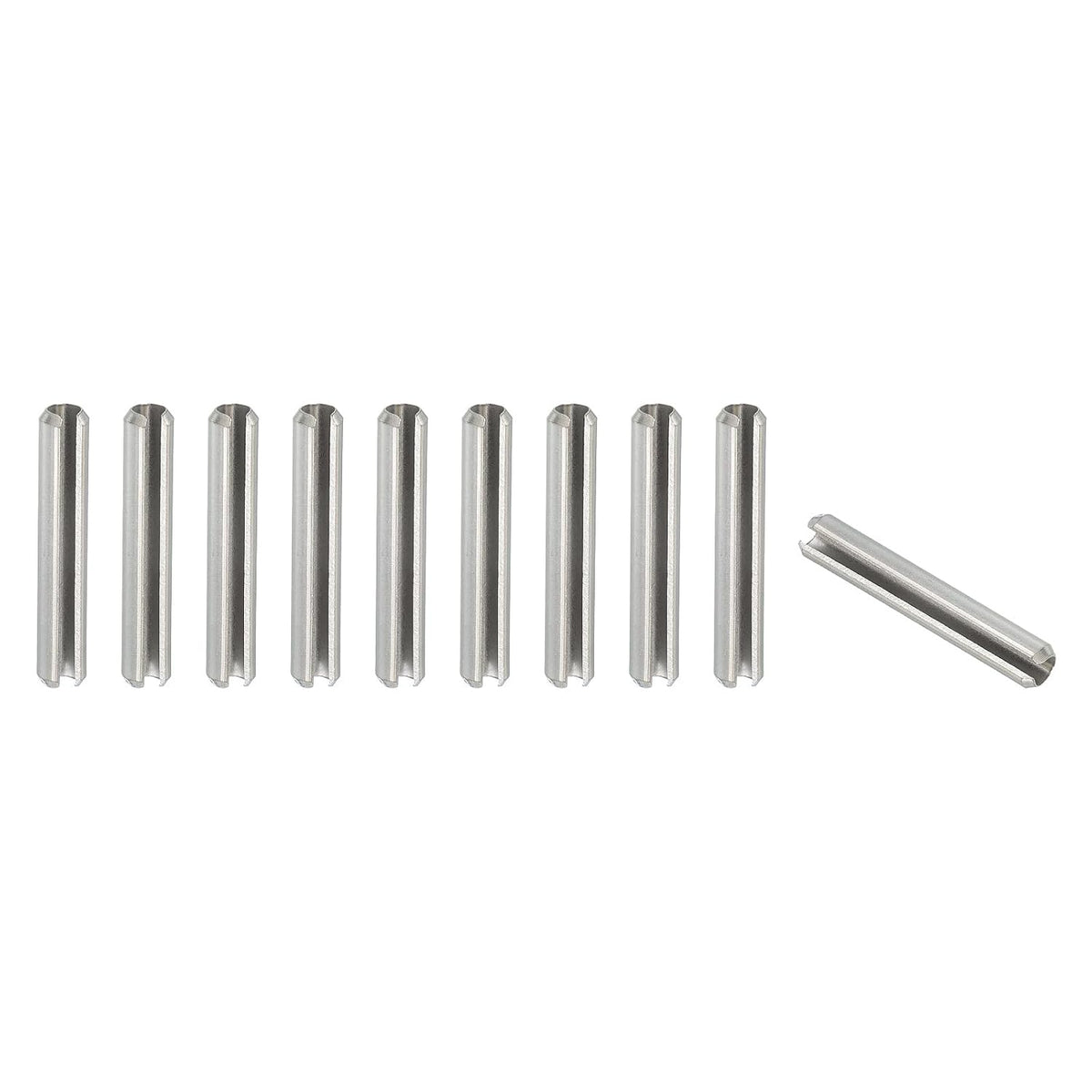 Slotted Spring Pin, 50 Pcs 1/8" x 3/4" (3.2mm x 20mm) 304 Stainless Steel Split Roll Pins Spring Dowel for Home Improvement Automotive Machine Repair, Silver - Colors B