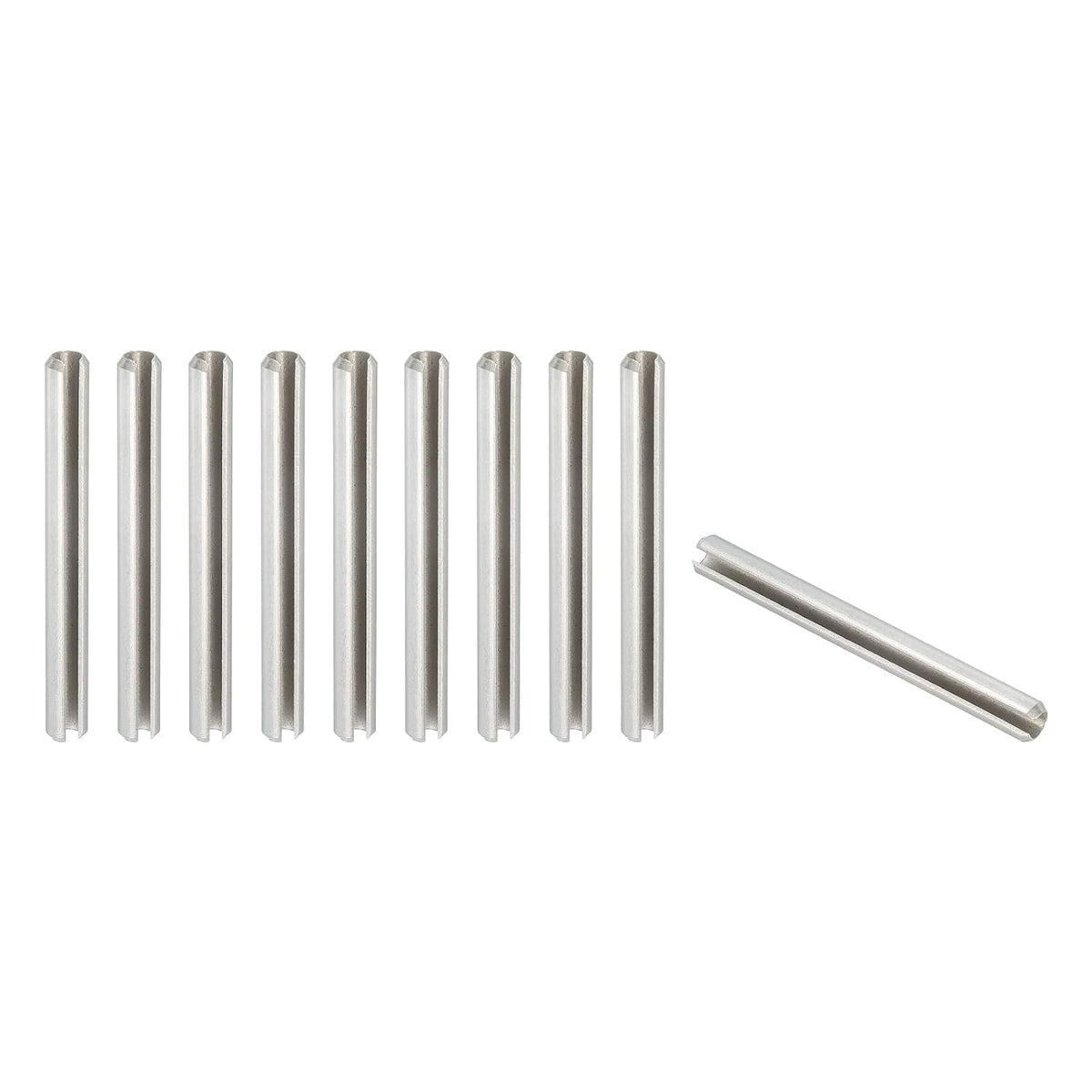 Slotted Spring Pin, 50 Pcs 1/8" x 3/4" (3.2mm x 20mm) 304 Stainless Steel Split Roll Pins Spring Dowel for Home Improvement Automotive Machine Repair, Silver - Colors B