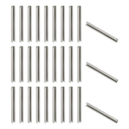 Slotted Spring Pin, 50 Pcs 1/8" x 3/4" (3.2mm x 20mm) 304 Stainless Steel Split Roll Pins Spring Dowel for Home Improvement Automotive Machine Repair, Silver - Colors B
