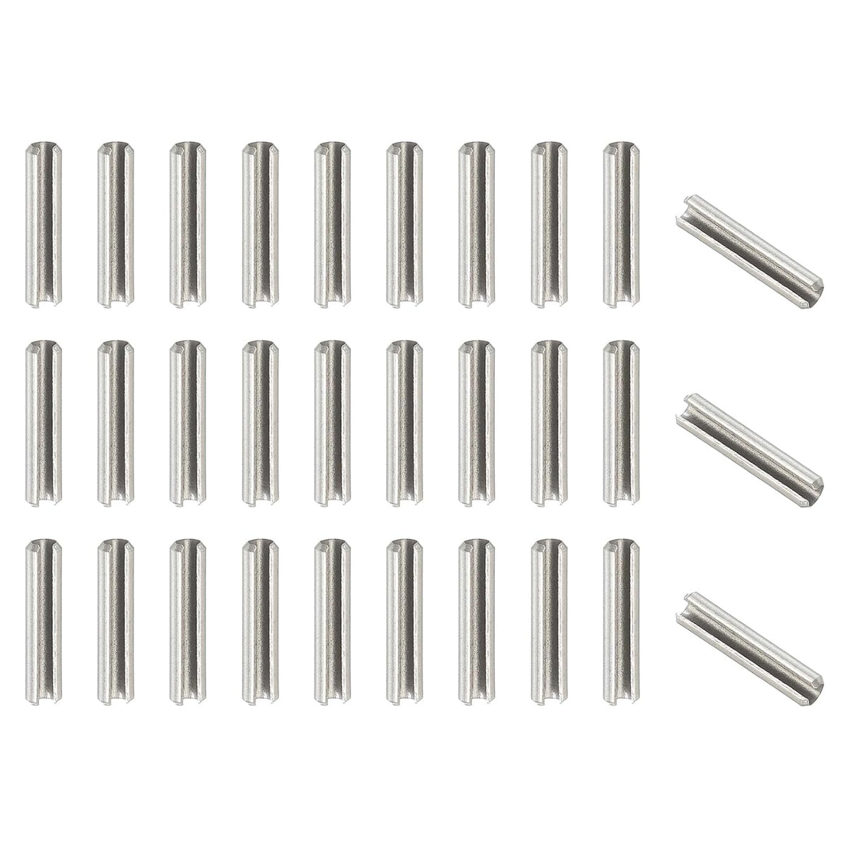 Slotted Spring Pin, 50 Pcs 1/8" x 3/4" (3.2mm x 20mm) 304 Stainless Steel Split Roll Pins Spring Dowel for Home Improvement Automotive Machine Repair, Silver - Colors B