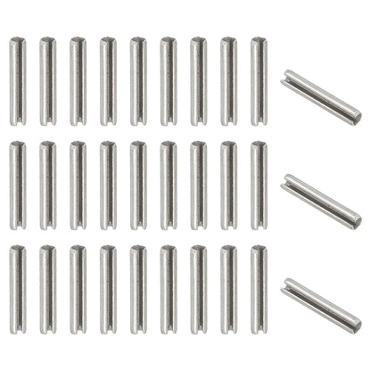 Slotted Spring Pin, 50 Pcs 1/8" x 3/4" (3.2mm x 20mm) 304 Stainless Steel Split Roll Pins Spring Dowel for Home Improvement Automotive Machine Repair, Silver - Colors B