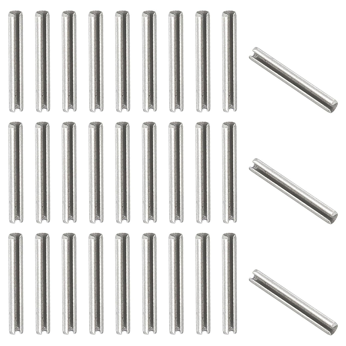 Slotted Spring Pin, 50 Pcs 1/8" x 3/4" (3.2mm x 20mm) 304 Stainless Steel Split Roll Pins Spring Dowel for Home Improvement Automotive Machine Repair, Silver - Colors B