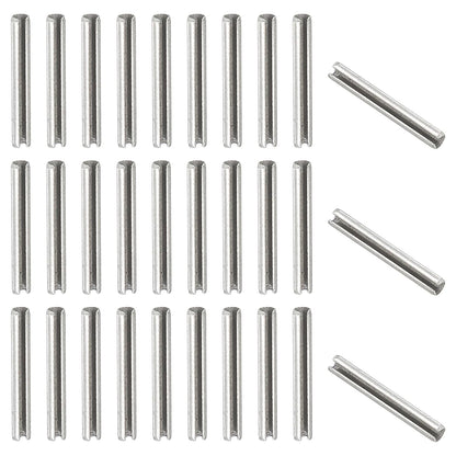 Slotted Spring Pin, 50 Pcs 1/8" x 3/4" (3.2mm x 20mm) 304 Stainless Steel Split Roll Pins Spring Dowel for Home Improvement Automotive Machine Repair, Silver - Colors B
