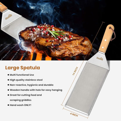 Metal Spatula and Bench Scraper Set for Griddle