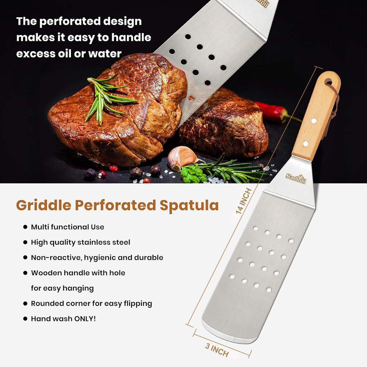 Metal Spatula and Bench Scraper Set for Griddle