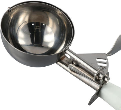 Stainless Steel Portion Scoop with Comfort Handle,Easy to Clean,Ice Cream Disher with Trigger Release,Cookie Scoop for Portion Control,Half Cup for Cookie Dough
