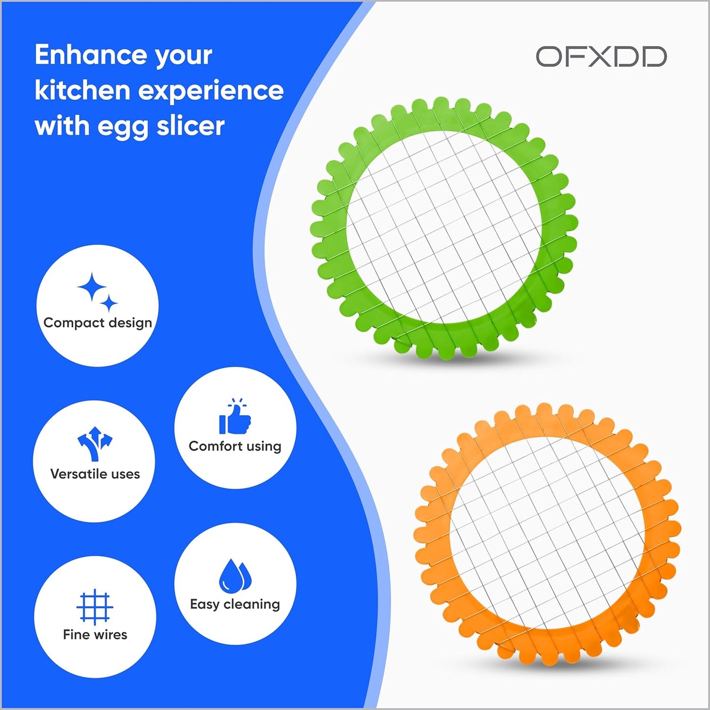 Egg Dicer for Hard Boiled Eggs - Manual Potato, Carrot & Egg Salad Chopper Grid/Slicer - Plastic Egg Chopper for Hard Boiled Eggs and Vegetables with Wire Stainless Steel