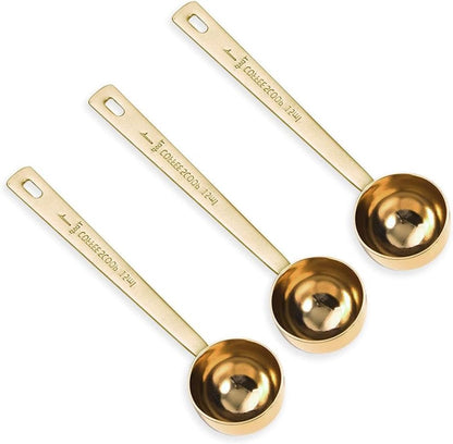 3PCS Coffee Scoop Spoons, 1 Tbsp Measuring Long Handle Tablespoon | Long Handle Tablespoon, Stainless Steel, Measuring Coffee Bean, Tea, Sugar, Milk Powder, Grains, Flour and Protein, Rose