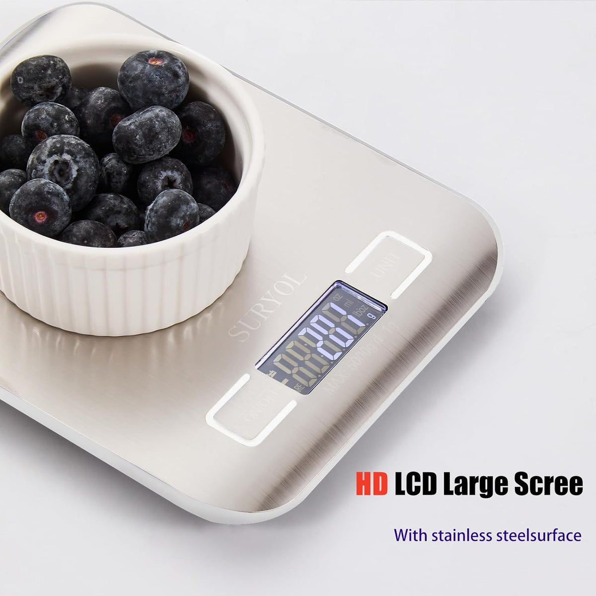 Food Kitchen Scale High-Precision Digital Scale Accurate Weighing for Baking & Cooking Enthusiasts(Silvery & Grayish Green)