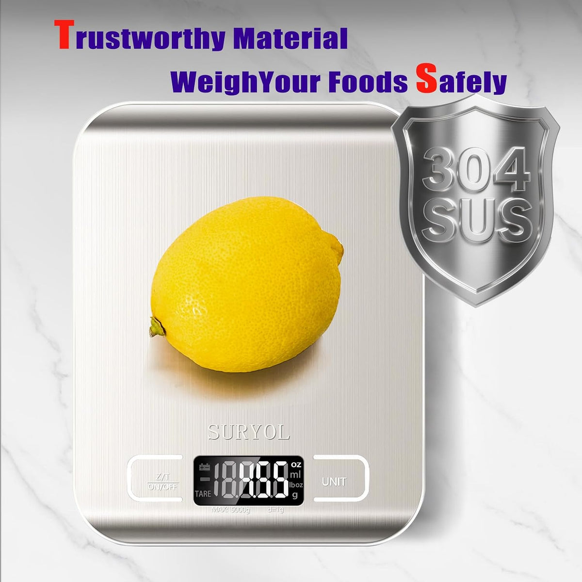Food Kitchen Scale High-Precision Digital Scale Accurate Weighing for Baking & Cooking Enthusiasts(Silvery & Grayish Green)
