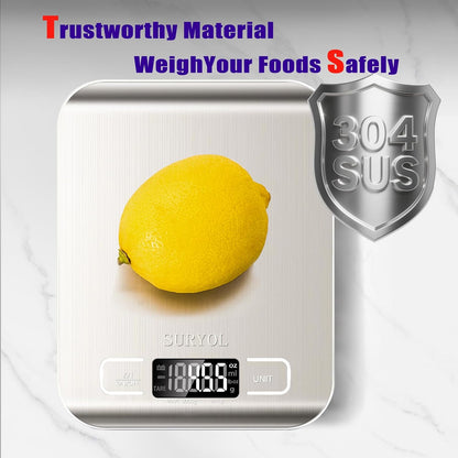 Food Kitchen Scale High-Precision Digital Scale Accurate Weighing for Baking & Cooking Enthusiasts(Silvery & Grayish Green)
