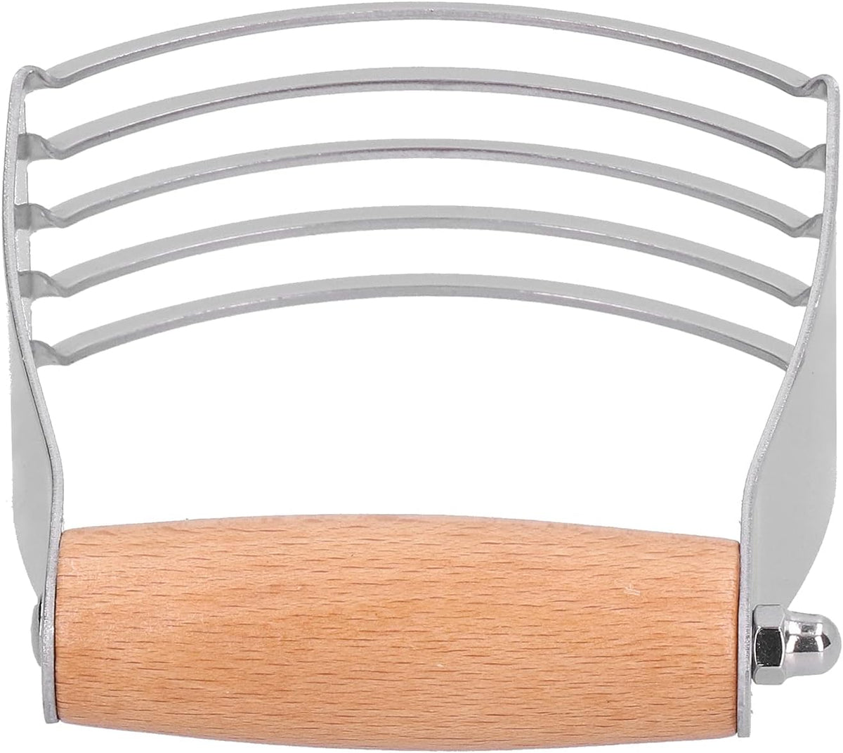 Tool Professional Stainless Steel Dough Blender & Pastry Cutter - Heavy Duty Tool with Ergonomic Handle for Bakers (Wood Color)