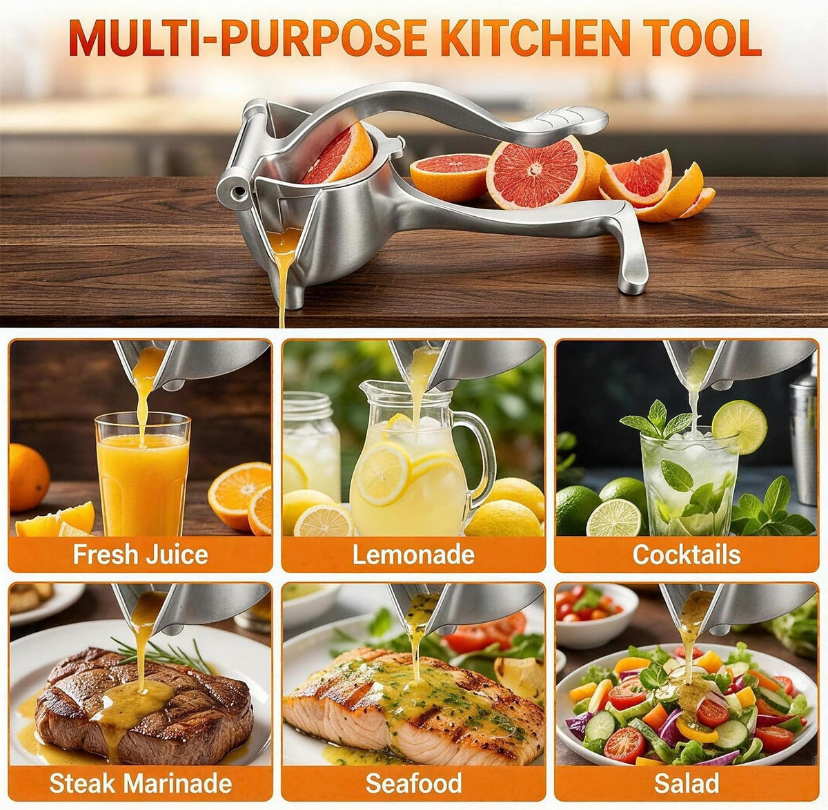 Lime Squeezer, Manual Citrus and Lemon Juice Press