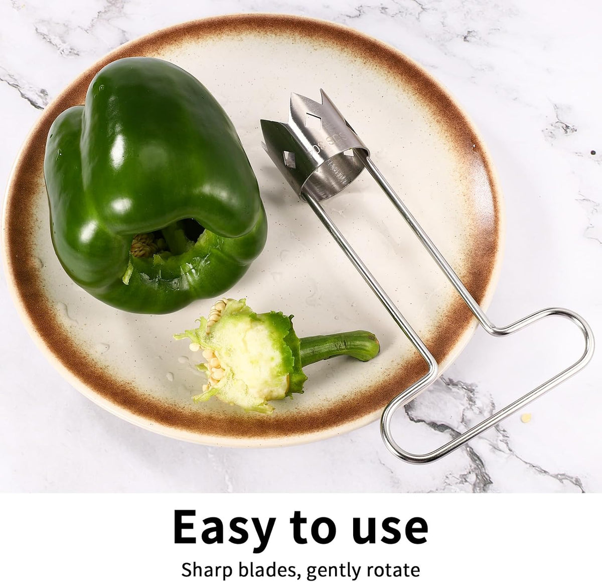 Red Bell Pepper Seed Corer, T Shaped Vegetable and Fruit Corer