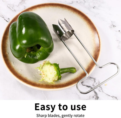 Red Bell Pepper Seed Corer, T Shaped Vegetable and Fruit Corer