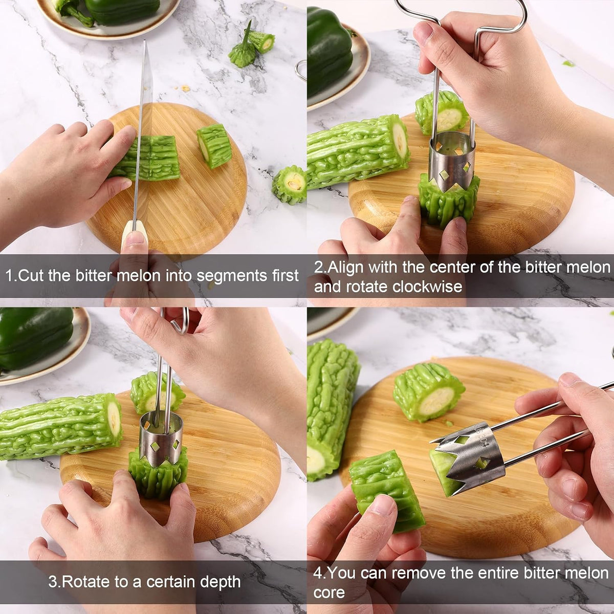 Red Bell Pepper Seed Corer, T Shaped Vegetable and Fruit Corer