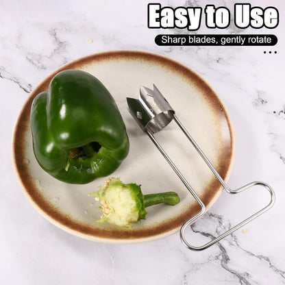 Red Bell Pepper Seed Corer, T Shaped Vegetable and Fruit Corer