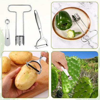 Red Bell Pepper Seed Corer, T Shaped Vegetable and Fruit Corer