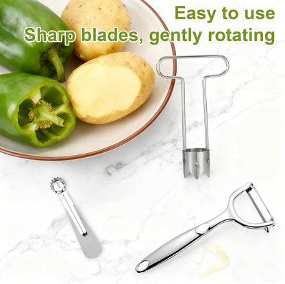 Red Bell Pepper Seed Corer, T Shaped Vegetable and Fruit Corer