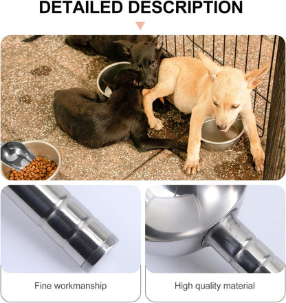 2-Pack Stainless Steel Dog Food Scoop 1-Cup Pet Food Scoop for Dry Kibble Nuts Flour Beans Candy Thin-Edge Shovel for Easy Serving 9.05 X 3.34 X 3.54 in