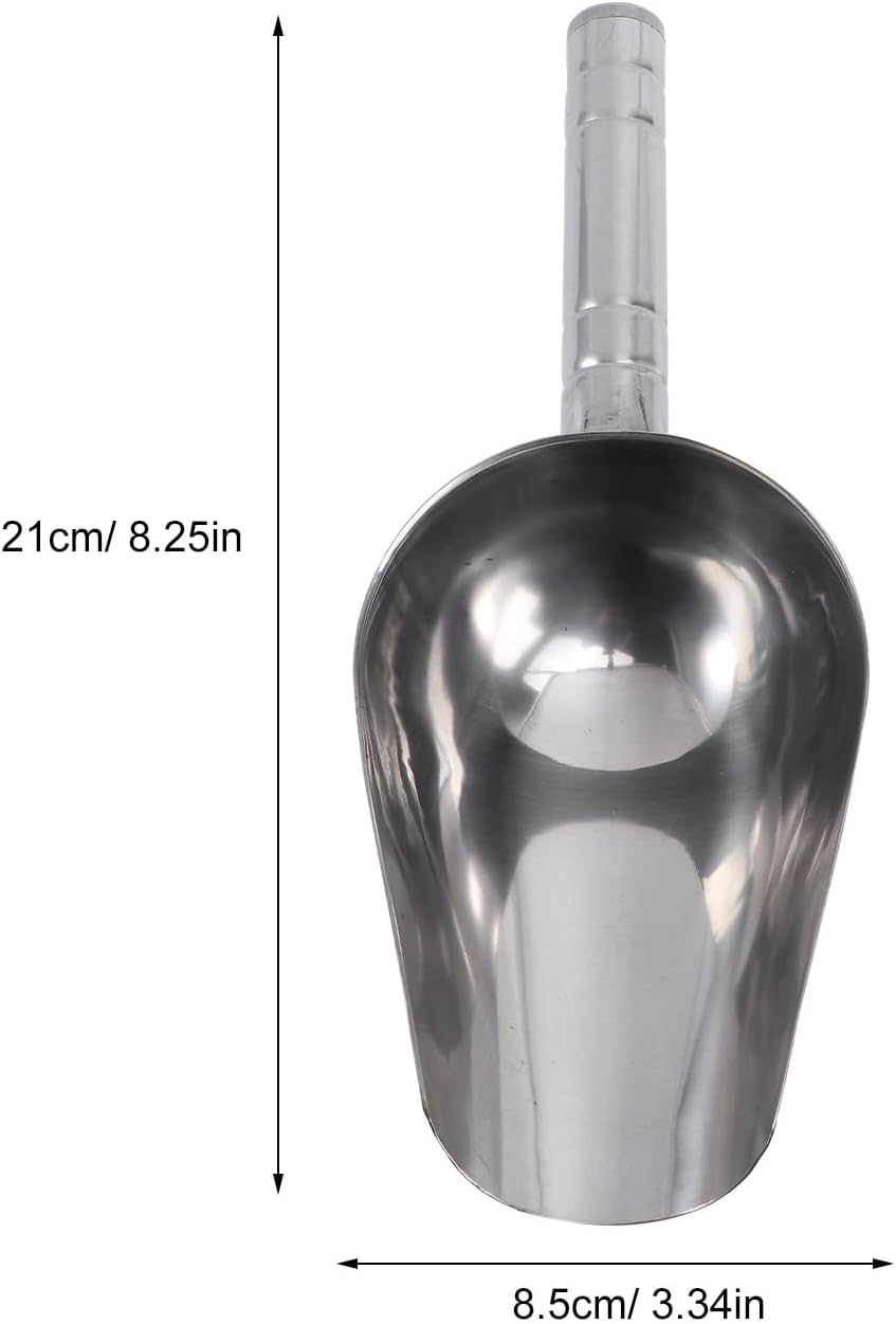 2-Pack Stainless Steel Dog Food Scoop 1-Cup Pet Food Scoop for Dry Kibble Nuts Flour Beans Candy Thin-Edge Shovel for Easy Serving 9.05 X 3.34 X 3.54 in