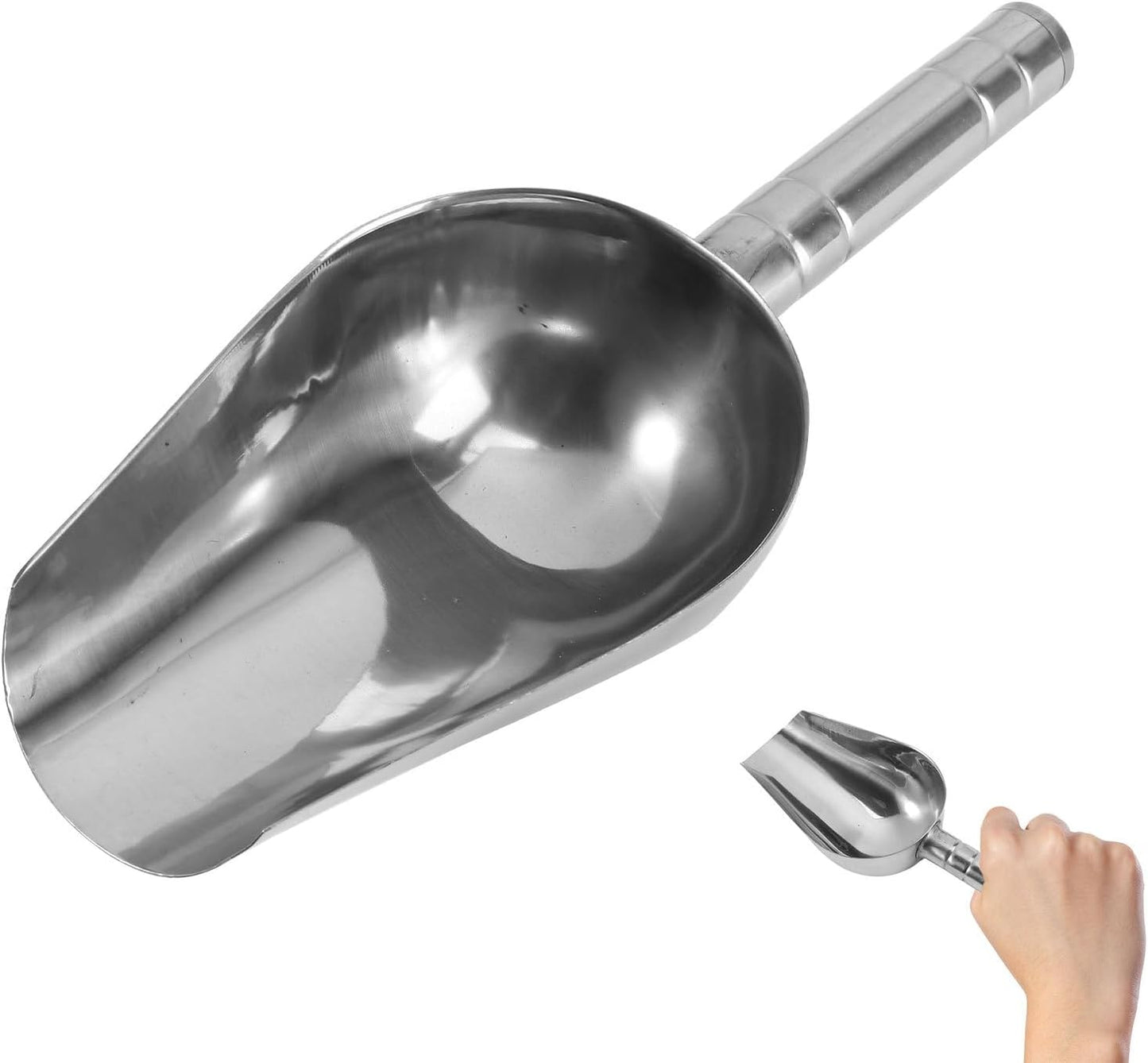 2-Pack Stainless Steel Dog Food Scoop 1-Cup Pet Food Scoop for Dry Kibble Nuts Flour Beans Candy Thin-Edge Shovel for Easy Serving 9.05 X 3.34 X 3.54 in
