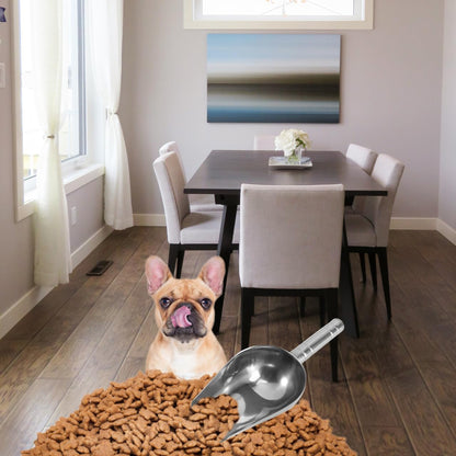 2-Pack Stainless Steel Dog Food Scoop 1-Cup Pet Food Scoop for Dry Kibble Nuts Flour Beans Candy Thin-Edge Shovel for Easy Serving 9.05 X 3.34 X 3.54 in