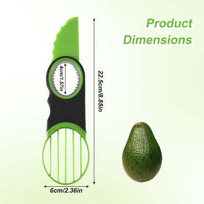 3-in-1 Avocado Slicer Tool - Stainless Steel Pit Remover, Peeler & Fruit Scooper, Non-Slip Ergonomic Grip, Dishwasher Safe (Green)